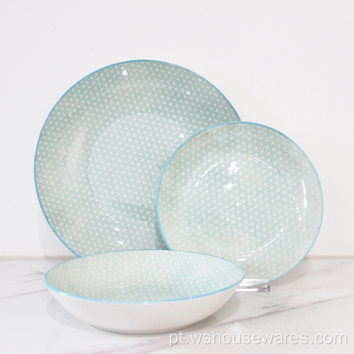 Hot lounyware almofada Impressão de talheres de porcelana azul